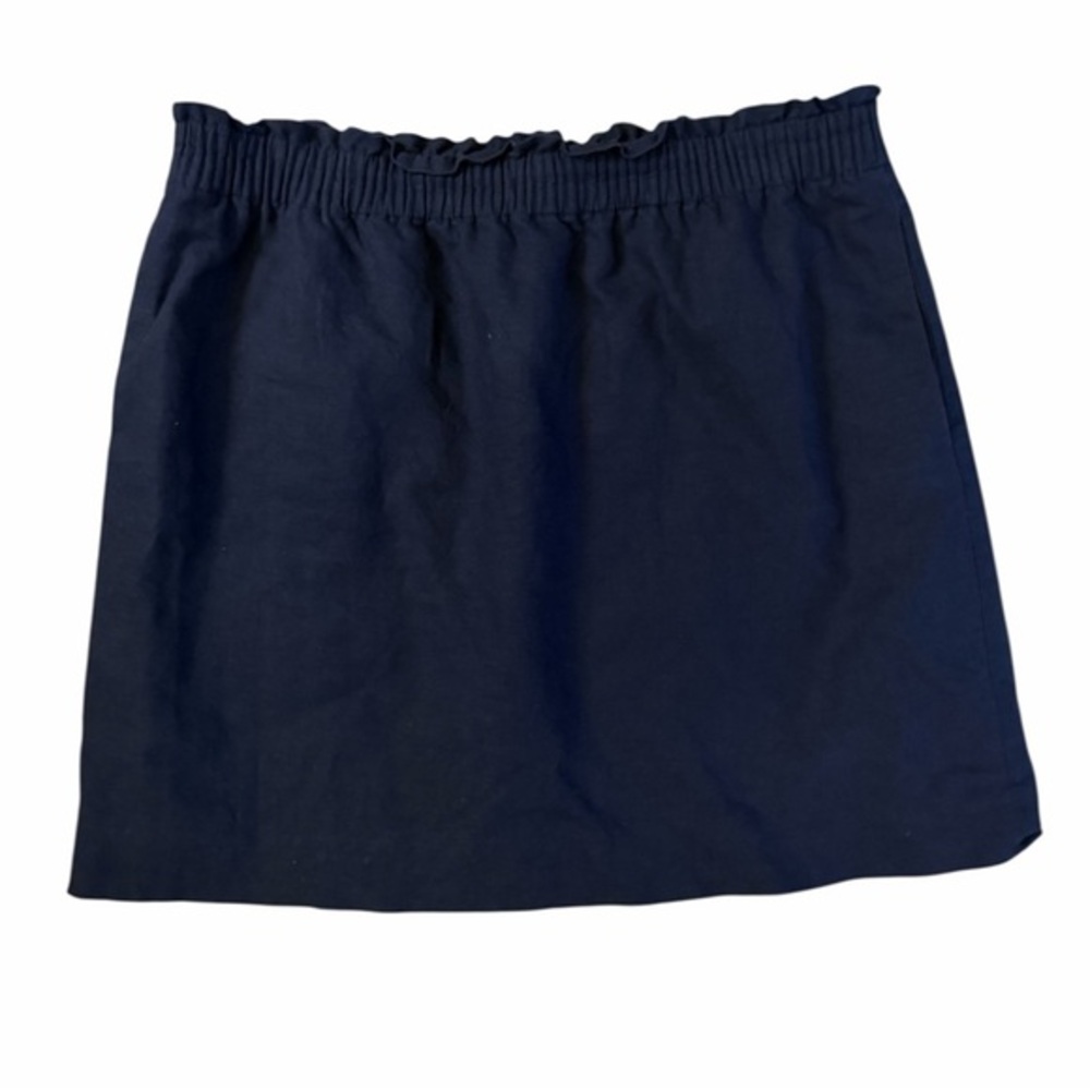 J. Crew Navy Linen & Cotton Blend Mini Skirt